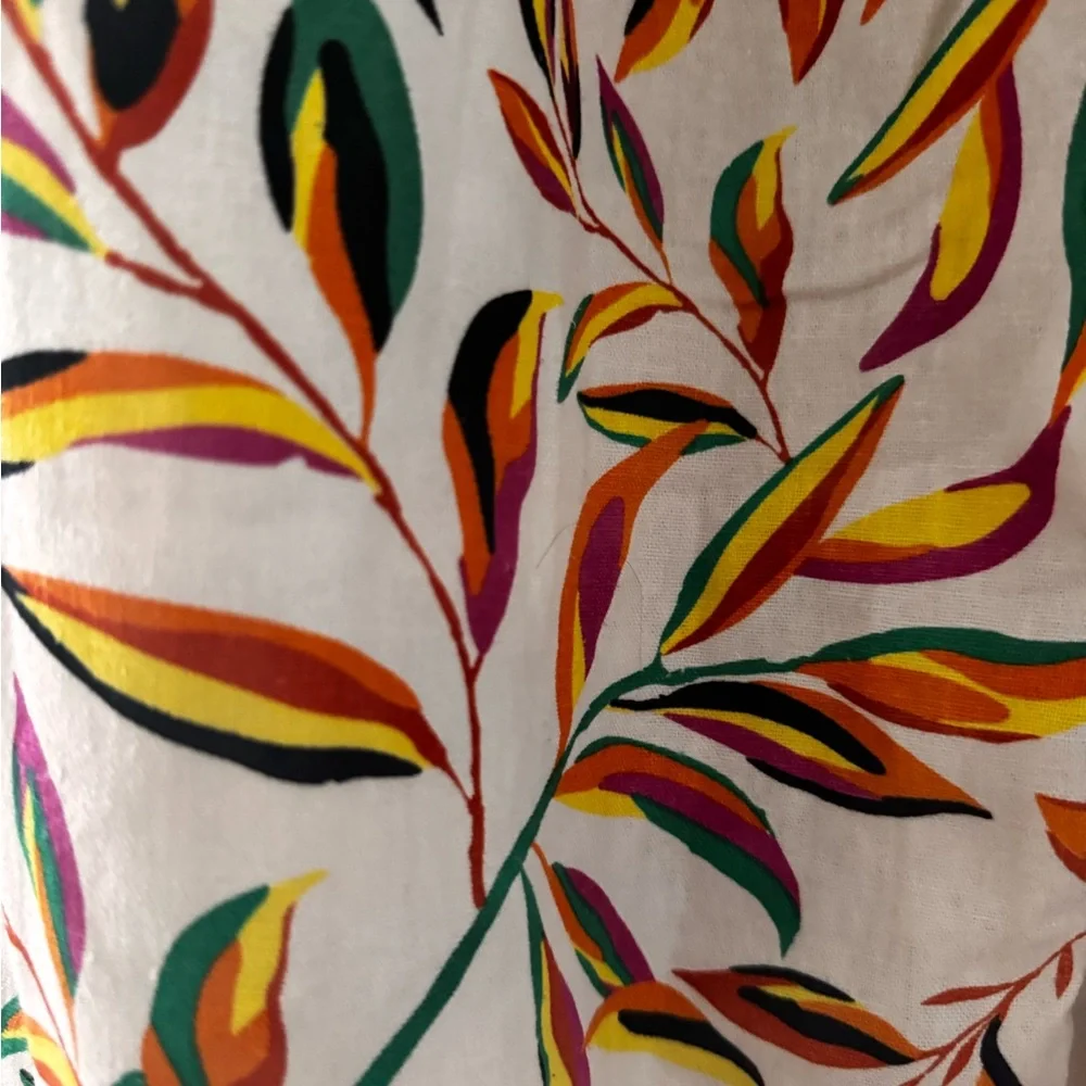 Calligraphie Leaf Print wiWooden Beads Pants - Picture 9 of 12